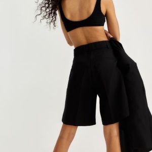 H&M Linen-blend Bermuda Shorts Size 6